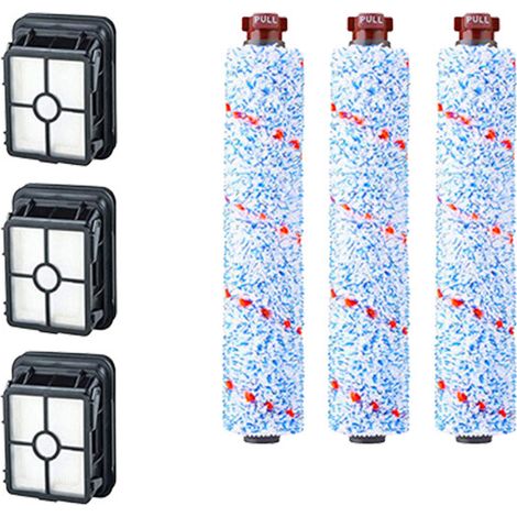 Accesorios para aspiradoras Bissell CrossWave 3 en 1 C3 Pro 3555N para uso en seco y húmedo: 3 cepillos multisuperficie 1868 + 3 filtros 1866, para aspiradoras Bissell CrossWave 17132, 2225N, 2582N, 2 (1/5)