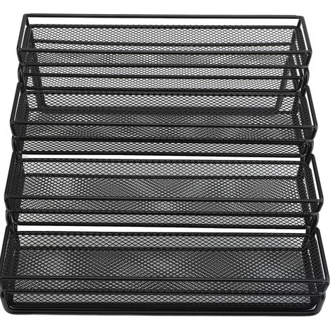 Expandable 4 Tier Seasoning Organizer Rack Stable Metal Frame Separable Seasoning Step Display Shelf For Countertops Inside Cabinets (1/5)