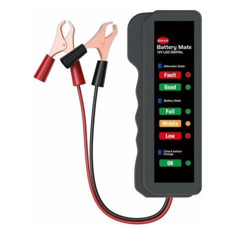 12V Autobatterie-Lichtmaschinentester, LED-Digital-Batterieladezustands-Lichtmaschine mit Kupferanalysator