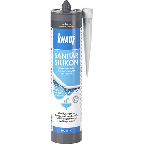 Knauf Sanitär-Silikon anthrazit 300 ml Silikon Sanitär Bad Dusche Dichtstoff