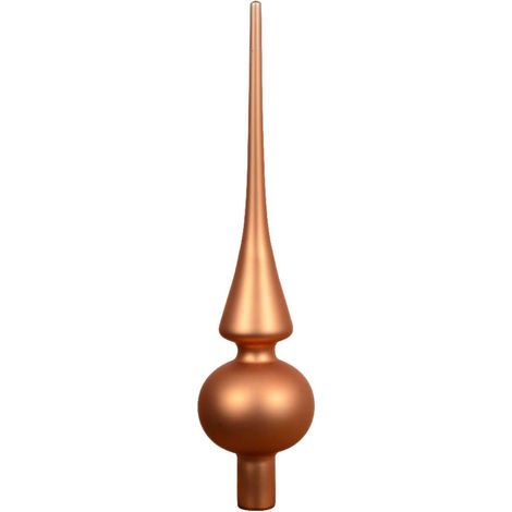 Weihnachtsbaumspitze Brandy Orange matt Ø 6 cm 26 cm hoch - Glas (1/2)