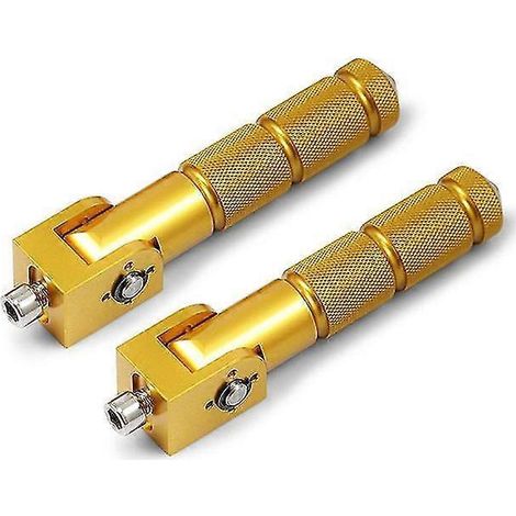 1 Paar Motorradpedale, Fußrasten, 8 mm, universell, klappbar, für Roller und Motorräder – Gold (1/5)