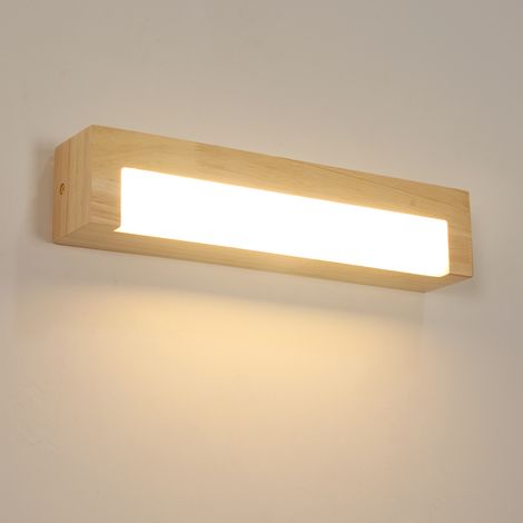 GOECO Applique Murale Intérieure Bois, 18W Moderne Lampe Murale LED 3000K Blanc Chaud, Luminaire Mural Interieur pour Chambre Salon Couloir Escalier (1/5)