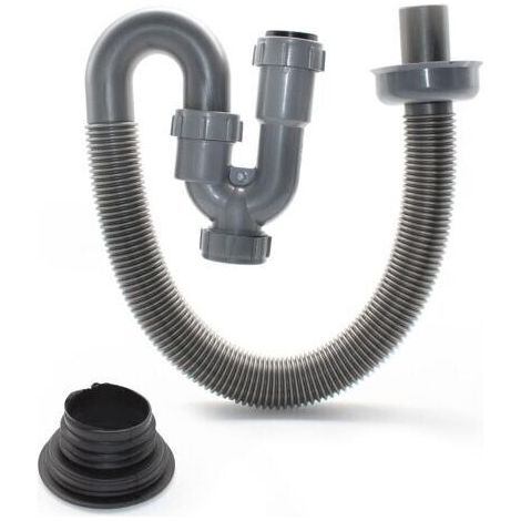 Tuyau d'évacuation universel de 60 cm, tuyau pour eaux usées en ABS souple, adapté aux lavabos et éviers de salle de bain.