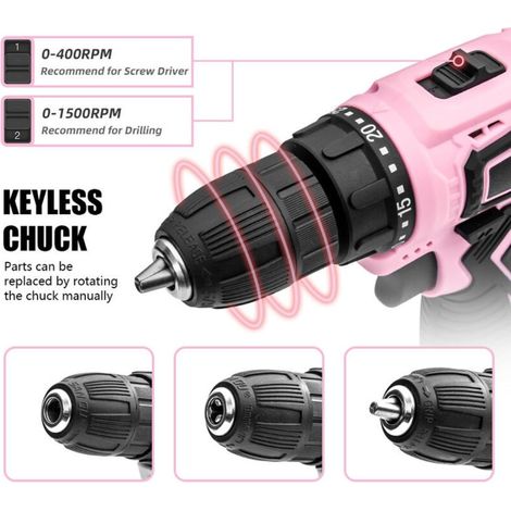 Perceuse à percussion rechargeable batterie au lithium 12v perceuse torche tournevis électrique (1/4)