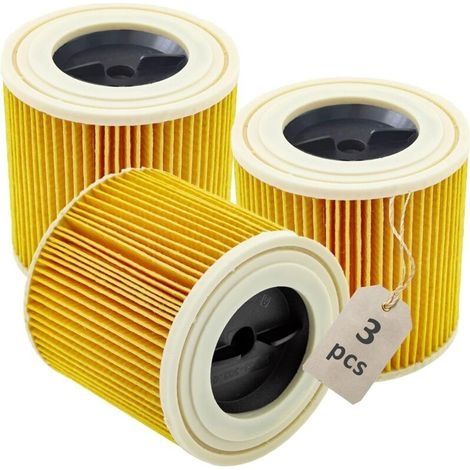 Lot de 3 filtres à cartouche KFI 3310 pour Kärcher WD 2 Plus, WD 2, WD3, WD3s, KWD 1-3, SE4001, SE4002 aspirateur eau et poussière, Numéro d'article: 2.863-303.0