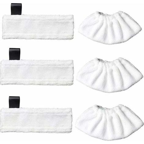 Lot de 3 lingettes de rechange en microfibre et 3 chiffons en microfibre pour Karcher Easy Fix SC1/SC2/SC3/SC4/SC5/SV7, chiffon accessoire pour Kärcher Easy Fix-- (1/5)