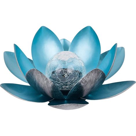 Lampe Solaire Lotus Décoration Solaire, éclairage Solaire Décoration de Jardin, décoration d'extérieur, éclairage de Jardin Fleur, Fleur de Lotus Jardin extérieur Métal Ø 27,5 cm (1/5)