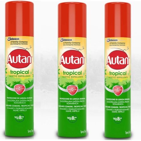 Multipack da 3 spray autan tropical azione fino a 8 ore 100 milliliter ciascuno