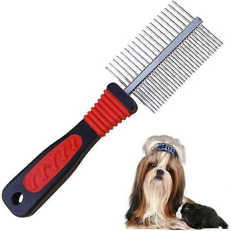 Peigne pour Chien, Brosse Double Face Professionnelle pour Toilettage, Démêlant et Anti-Poux, Anti-Puces, Outil de Soin Animalier (1/3)