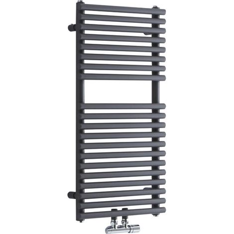 Milano Via Anthracite Central Connection Bar On Bar Heated Towel Rail Radiator - 835mm x 400mm (1/5)