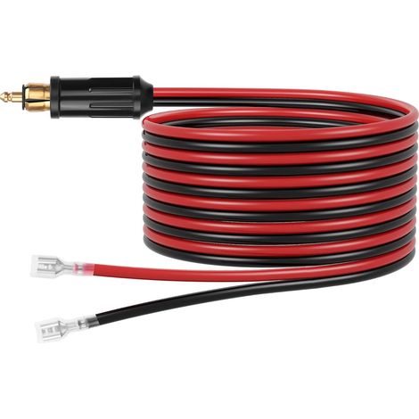 Câble de raccordement à sertir en forme de pelle mâle à femelle de 6,3 mm pour allume-cigare de moto DIN, remplacement 12V pour prise mâle européenne, fil à sertir en forme de pelle femelle (1/5)
