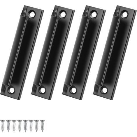 Poignée de Porte en Aluminium,4 Pièces Poignée D'armoire Incurvée Noire, Poignée de Porte de Patio Extérieure de Style Nordique pour Tiroir, Porte Coulissante, Porte, Balcon à la Maison (1/5)