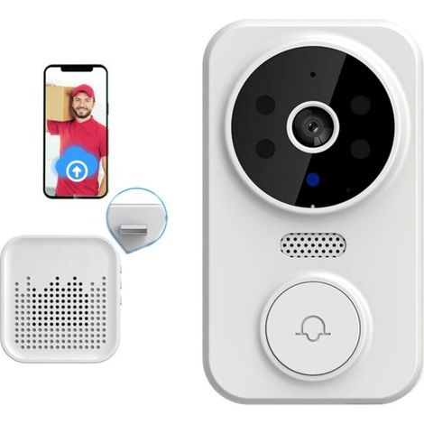 Videoportero inteligente Crezuo M8, videoportero inalámbrico, intercomunicador bidireccional, visión nocturna infrarroja, sistema de seguridad con monitoreo remoto.-Crezuo