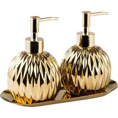 Dispenser di sapone 2 x 400 ml, pompa per sapone da bagno e doccia, sapone liquido per le mani, pompa per sapone autoportante, set ricaricabile, flaconi a pressione, flaconi dosatori vuoti (1/5)