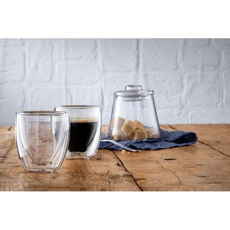 Set di tazzine da caffè espresso a doppia parete, bicchieri a doppia parete da 80 ml, effetto galleggiante, bicchieri termici, bicchieri da caffè espresso resistenti al calore (1/3)