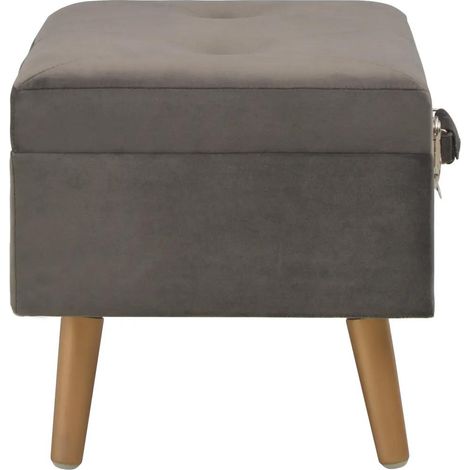 vidaXL Aufbewahrungshocker 40 cm Grau Velvet