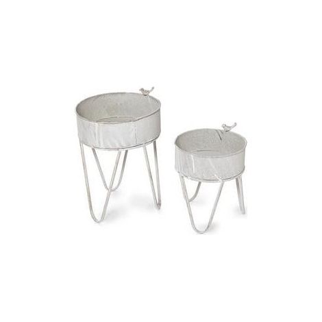 Porta vaso rialzato ferro grigio
