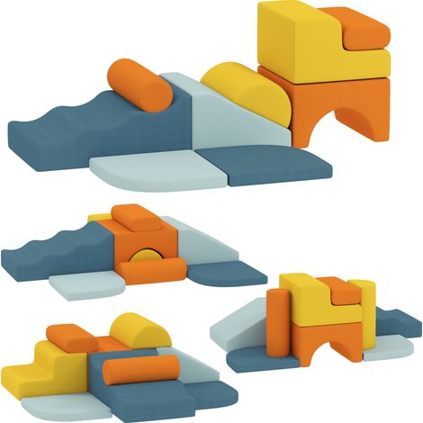 Jeu de 9 blocs de construction souples en mousse colorés pour tout-petits