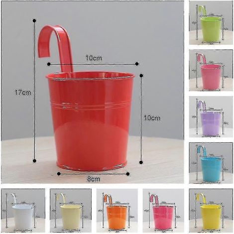 Lot de 10 pots de fleurs suspendus en métal pour la décoration intérieure et extérieure (1/5)