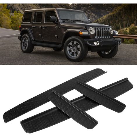 Ensemble de 4 garnitures décoratives de seuil de porte pour Jeep Wrangler JK 4 portes (2018+) - Noir (1/5)
