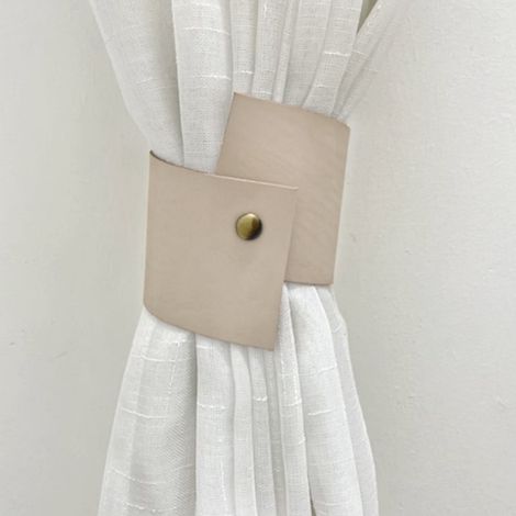 Attache Pour Rideaux En Cuir - 13,8 X 3,1 Pouces - Sans Perçage - Pour Salon Chambre Salle De Bain Café - Lot De 4 (1/5)