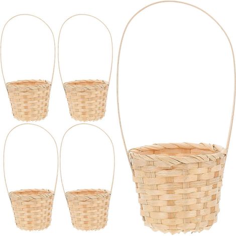 Lot de 8 paniers de rangement portables, paniers cadeaux, paniers à fleurs tressés, paniers de pique-nique-9X17CM (1/4)