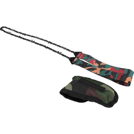 Tronçonneuse à Main Lanterne De Camping De Camping Outil De Tronçonneuse De Camping Urgence Fil De Survie Bouton Boussole Accessoires De Camping Camouflage Acier (1/5)