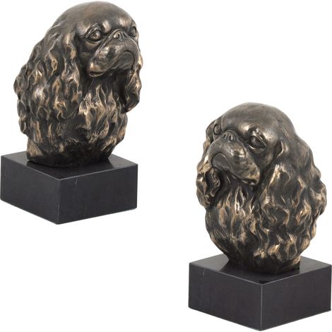 Cavalier King Charles Spaniel - estatuilla de perro, busto sobre una base de piedra, escultura, trofeo para una exposición canina de Art-Dog (1/5)