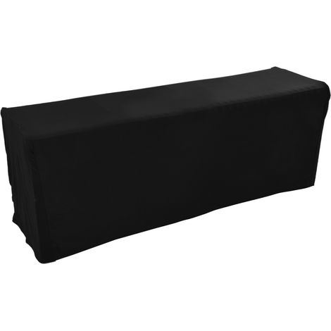 Nappe rectangulaire noire extensible, infroissable et lavable, idéale pour les mariages, les fêtes et les expositions. Dimensions : 122 x 76 x 76 cm (4 pieds).