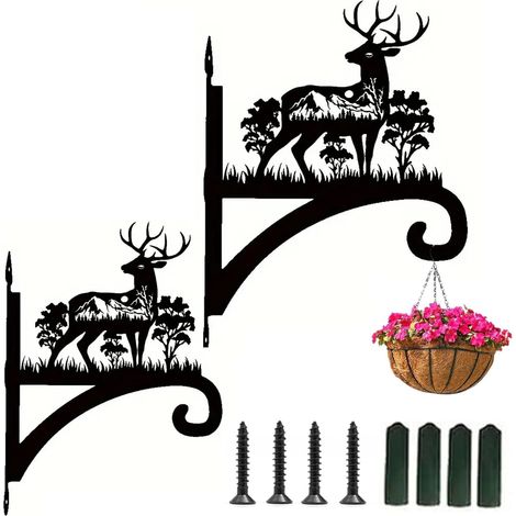 supporti per vasi sospesi, porta piante sospesi, supporti da giardino sospesi, ganci per vasi di fiori con viti, per lanterne, vasi sospesi, gabbie per uccelli (alce)
