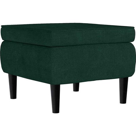 Tabouret avec pieds en bois Vert foncé Velours CFW546399 (1/5)