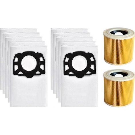 Sacs et filtres pour aspirateur WD2 Plus, WD3, WD3s, KFI 357, SE4001, SE4002, KA 40 (pièces de rechange, lot de 2) (1/5)