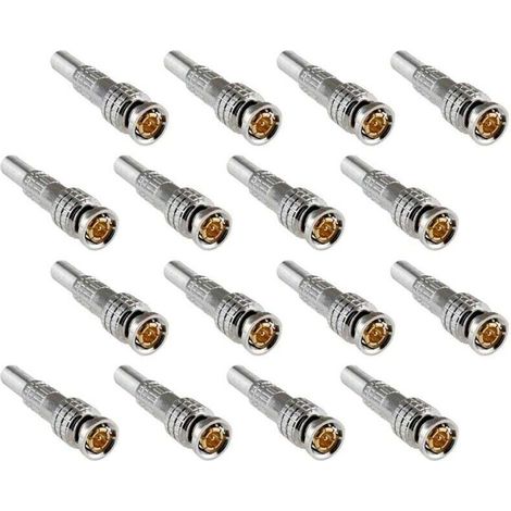 CONNECTEUR A VIS BNC POUR CABLE COAXIAL DE SURVEILLANCE VIDEO 16 PIECES (1/4)