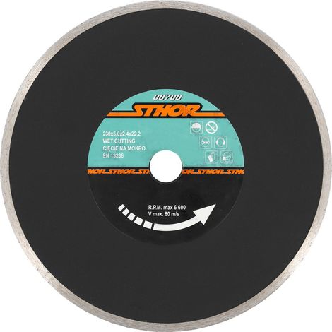 STHOR 08788 - disco de diamante, borde continuo 230mm