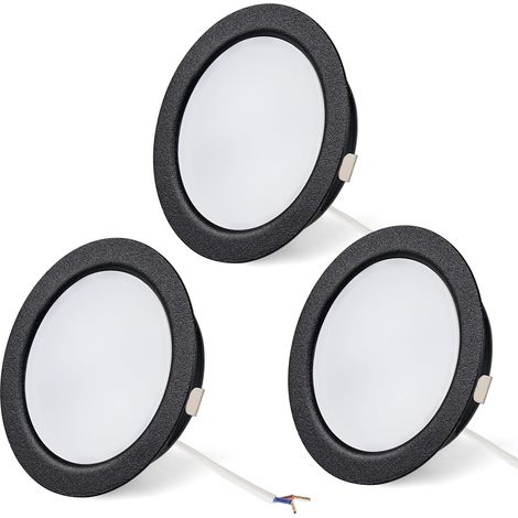 LED Spot 12V Encastrable, Spot LED Encastrable 12V Dimmable 3,5W 3000K blanc chaud 300LM Extra Plat, encastré lampe plafonnier Lumières pour meuble Camping-Car Caravane Bateau Salon,Lot de 3