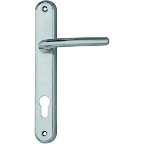 Maniglia vega con placca foro yale in zama finit. ott. cromo satinato - mm.90 foro yale - 2 pa