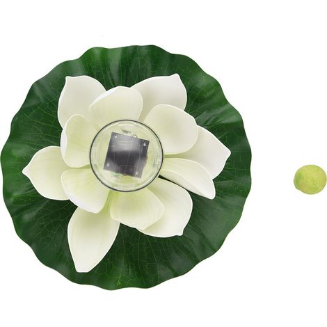 Lumière LED flottante en forme de fleur de lotus, alimentée à l'énergie solaire, étanche et à couleurs changeantes, pour un jardin blanc et coloré. (1/5)