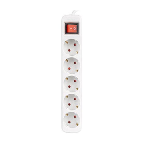 Regleta Enchufes 5 Tomas Schuko Lanberg 2500 W 3 m Blanco (3 m) (1/4)