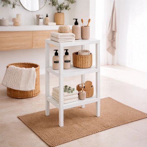 Exagonshop Scaffale 38x29x73 tre piani bianco