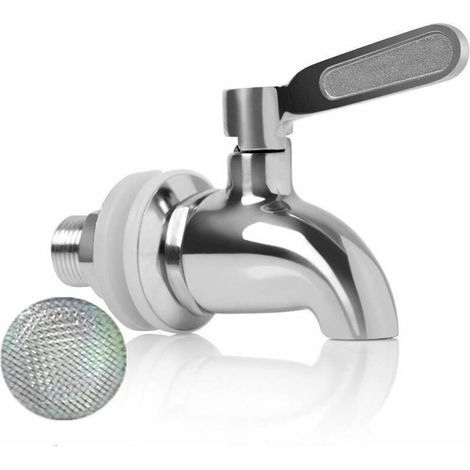 Robinet de rechange pour distributeur de boissons, robinet de tonneau à vin et bière en acier inoxydable inusable, diamètre 16 mm (1/5)