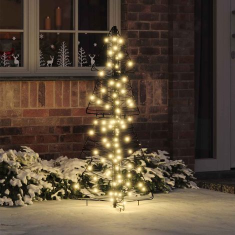 Weihnachtsbaum mit 100 LEDs Warmes Weiß 120 cm Rattan