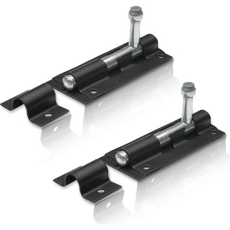 Paquet de 2 boulons de tour noirs de 100 mm, serrures de porte avec boulons. Peuvent être utilisés à l'intérieur et à l'extérieur comme serrures de hangar, de garage ou de porte. (1/5)