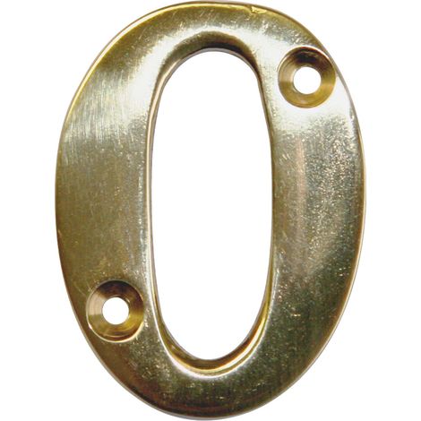 CENTRALE BRICO Chiffre 0 en laiton poli H.5.1 x l.3.5 cm (1/3)