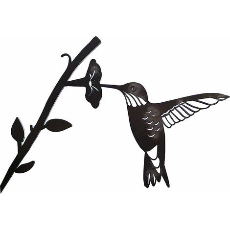 Silhouette en Acier d'oiseau en métal, décoration d'oiseaux de Branche en Acier, Art de la Figure en métal, décor d'art d'arbre, pour Les décorations extérieures de Patio de Jardin (A) (1/5)