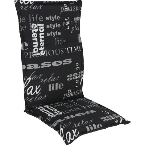 Universal Hochlehner Auflage - Lyfestyle - Garten Stuhl Polster Sitz Kissen mit Schriftzug