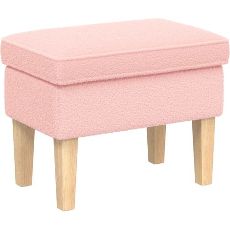 Hocker Rosa 55 x 35 x 41 cm Bouclé vidaXL