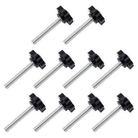 10-Pack M6x30mm Vis de pouce, étoile en plastique moletées Bouton de serrage à vis Thumbscrew (1/4)