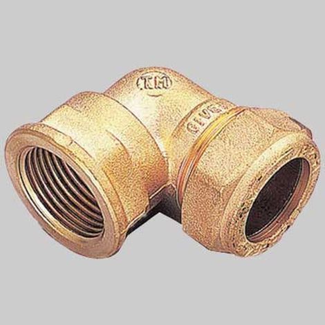 RACCORDO CURVO FEMMINA CON OGIVA OTTONE - 14 x 1/2