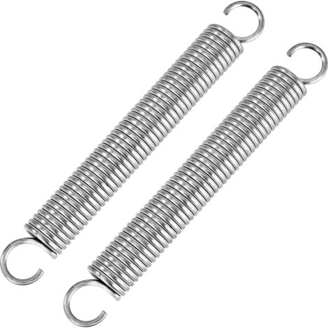 2 Pièces - Ressort De Traction - Ressort En Acier Inoxydable - Avec Double Crochets - Pour Tentes Et Trampolines - Argenté - 200x25mm (1/5)
